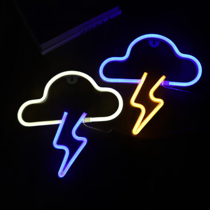 Neon LED Chmura na ścianę – 28 × 28 cm, USB/baterie – zdjęcie produktu