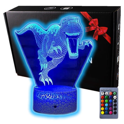 Lampka nocna LED 3D Dinozaur T-Rex – pilot, USB – zdjęcie produktu