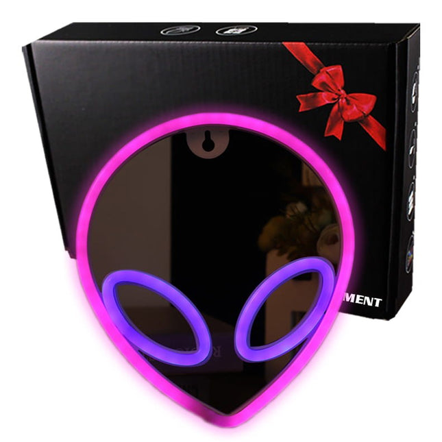 Neon LED Kosmita na ścianę – 28 × 28 cm, USB/baterie – ujęcie produktu 2