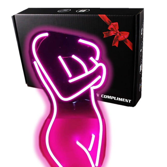Neon LED Postać kobiety na ścianę – 40 × 20 cm, USB/baterie – zdjęcie produktu