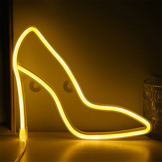 Neon LED Białe szpilki na ścianę – 28 × 18 cm, USB/baterie – zdjęcie produktu