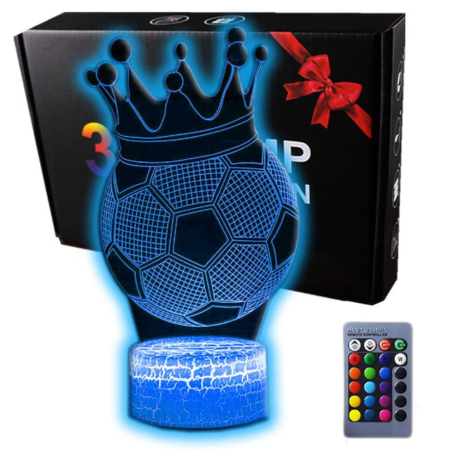 Lampka nocna LED 3D Korona – pilot, 16 kolorów, USB – zdjęcie produktu