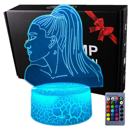 Lampka nocna LED 3D Ariana Grande – pilot, USB – zdjęcie produktu