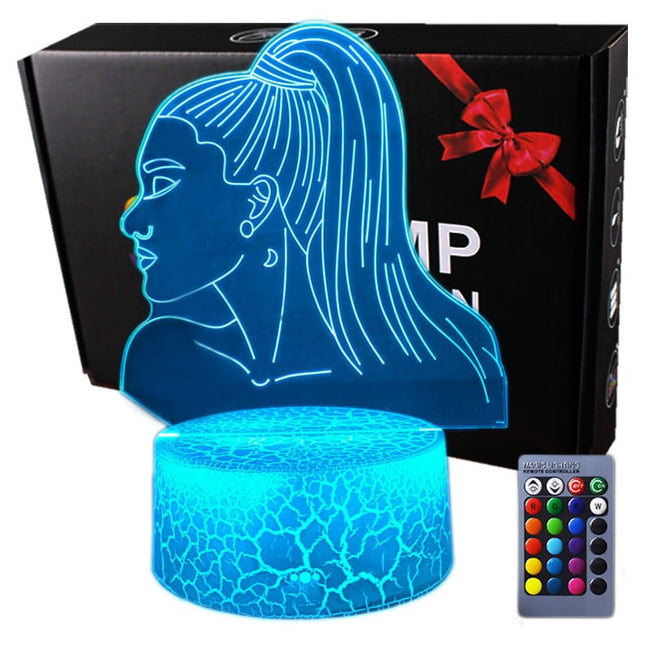 Lampka nocna LED 3D Ariana Grande – pilot, USB – zdjęcie produktu