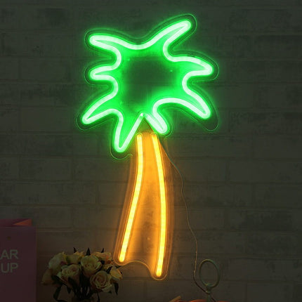 Neon LED Palma na ścianę – 40 × 28 cm, USB – zdjęcie produktu
