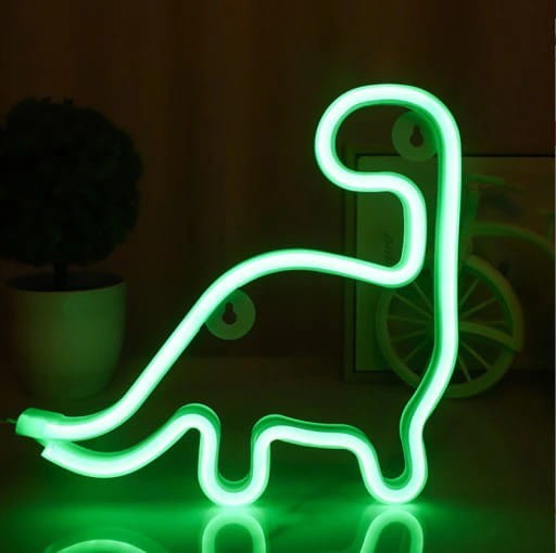 Neon LED dinozaur na ścianę – USB – zdjęcie produktu