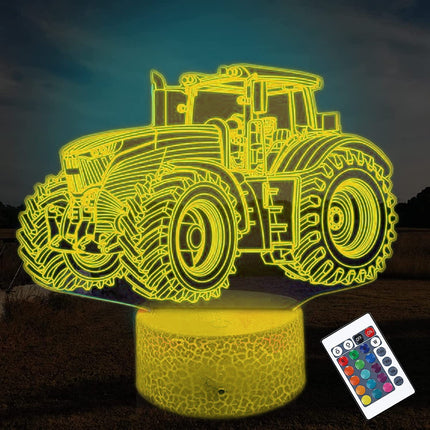 Lampka nocna LED 3D Traktor – pilot, 16 kolorów, USB – ujęcie produktu 3