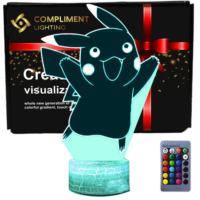 Lampka nocna LED 3D Pokémon – Pikachu – pilot – zdjęcie produktu