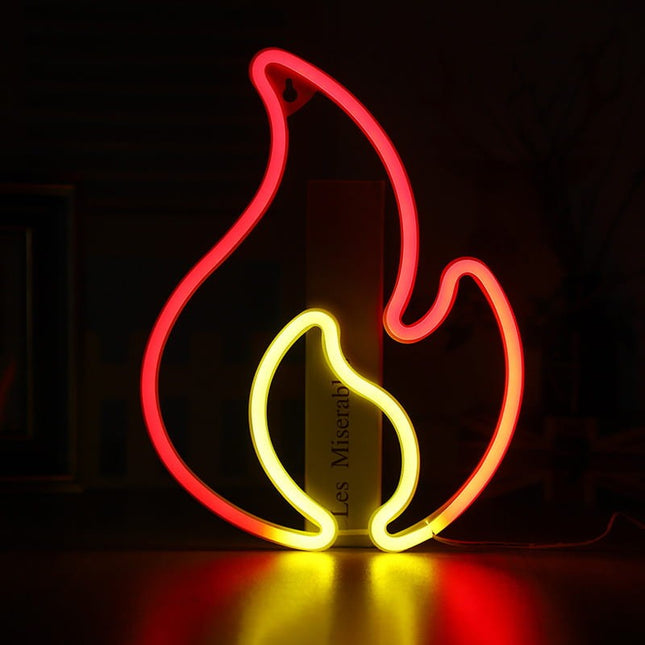 Neon LED Ogień na ścianę – USB/baterie – zdjęcie produktu