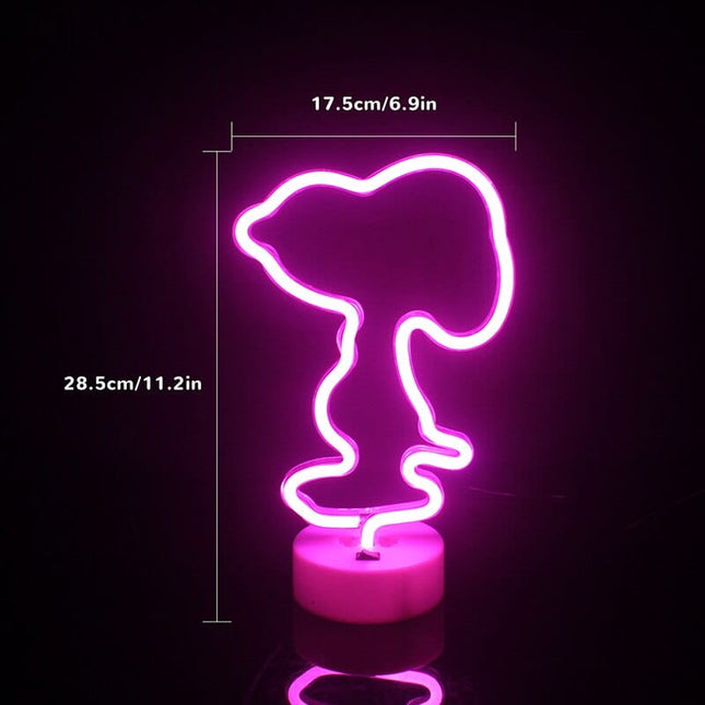 Neon LED Snoopy na ścianę – 24 × 18 cm, USB/baterie – ujęcie produktu 2
