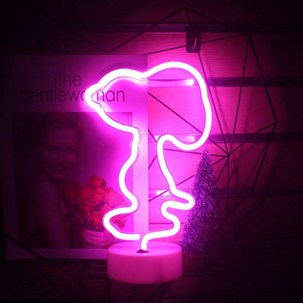 Neon LED Snoopy na ścianę – 24 × 18 cm, USB/baterie – ujęcie produktu 3