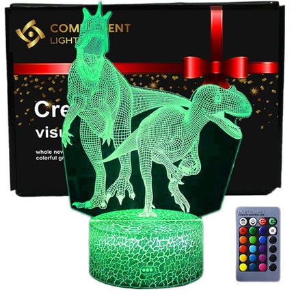 Lampka nocna LED 3D Dinozaur T-Rex – pilot, USB – zdjęcie produktu