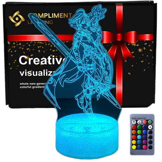 Lampka nocna LED 3D Genshin Impact Anime – pilot, 16 kolorów, USB – zdjęcie produktu