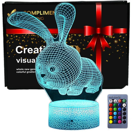 Lampka nocna LED 3D Królik – pilot – zdjęcie produktu