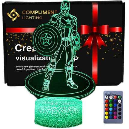 Lampka nocna LED 3D Marvel – pilot, USB – zdjęcie produktu