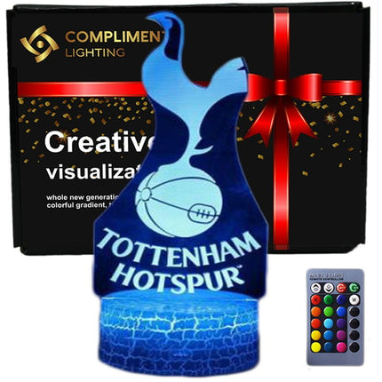 Lampka nocna LED 3D Tottenham Hotspur – pilot, 16 kolorów, USB – zdjęcie produktu
