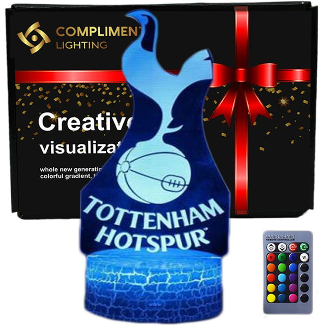 Lampka nocna LED 3D Tottenham Hotspur – pilot, 16 kolorów, USB – zdjęcie produktu