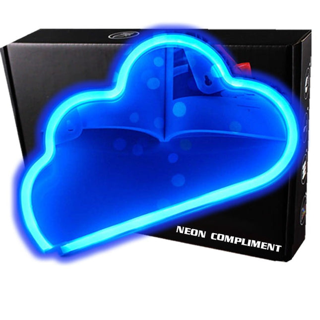 Neon LED Chmura na ścianę – 26 × 16,5 cm, USB/baterie – zdjęcie produktu