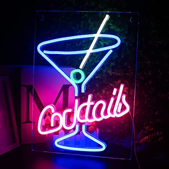 Neon LED Cocktails na ścianę – USB – zdjęcie produktu
