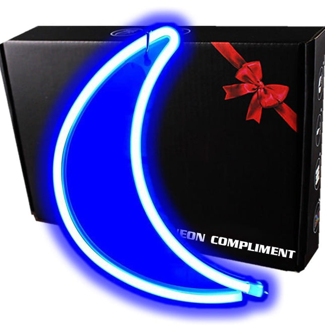 Neon LED Księżyc na ścianę – 26 × 14,5 cm, USB/baterie – zdjęcie produktu