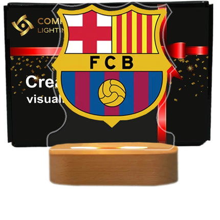 Lampka nocna LED 3D FC Barcelona z nadrukiem – USB – zdjęcie produktu