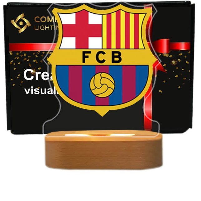 Lampka nocna LED 3D FC Barcelona z nadrukiem – USB – zdjęcie produktu