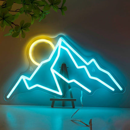Neon LED Góry i słońce na ścianę – USB – zdjęcie produktu