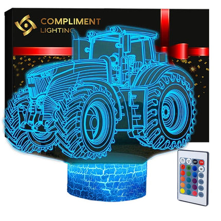 Lampka nocna LED 3D Traktor – pilot, 16 kolorów, USB – zdjęcie produktu
