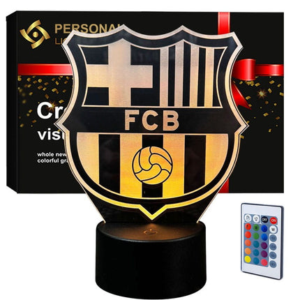 Lampka nocna LED 3D FC Barcelona – pilot, 16 kolorów, USB – zdjęcie produktu