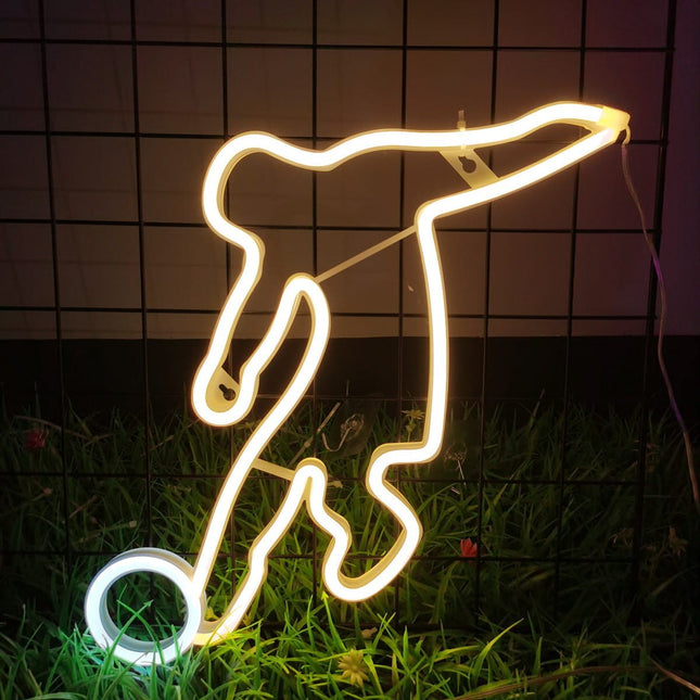 Neon LED Piłkarz Maradona na ścianę – USB/baterie – zdjęcie produktu