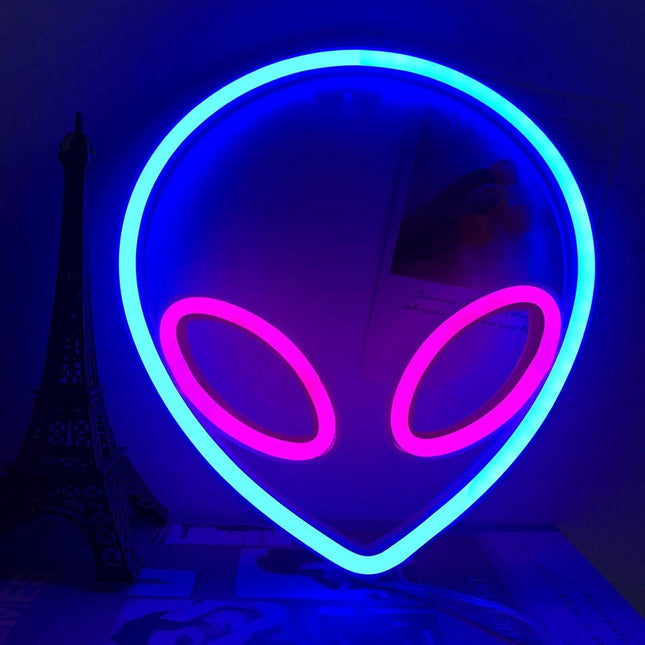 Neon LED Kosmita na ścianę – 28 × 28 cm, USB/baterie – zdjęcie produktu
