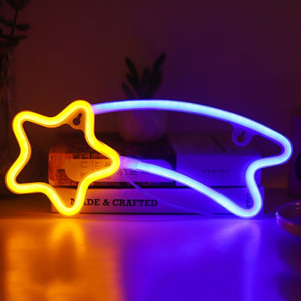Neon LED Żółty meteor na ścianę – USB/baterie – zdjęcie produktu