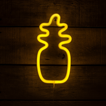 Neon LED ananas na ścianę – 26 × 14 cm, USB/baterie – zdjęcie produktu