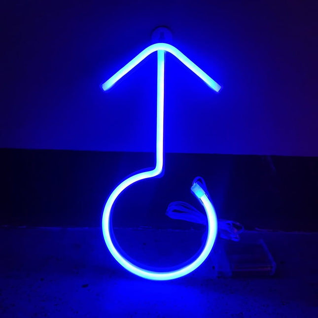Neon LED Symbol mężczyzny na ścianę – 18 × 16 cm, USB/baterie – zdjęcie produktu