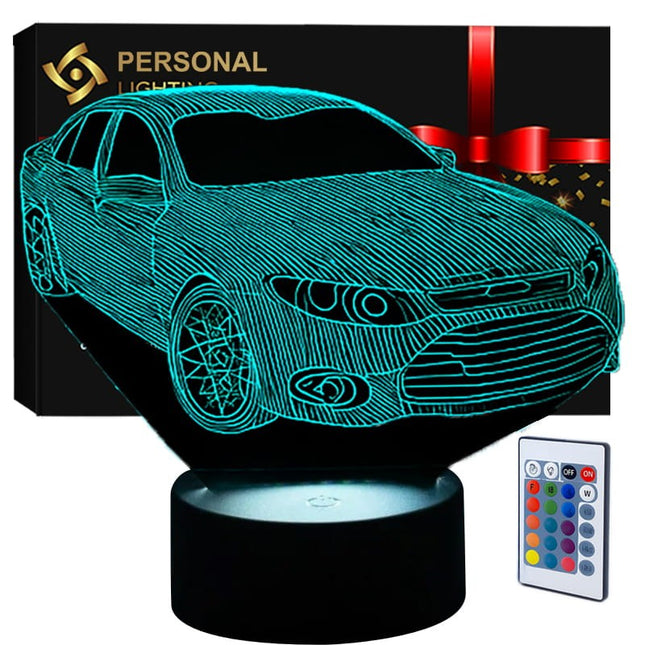 Lampka nocna LED 3D Samochód – pilot, 16 kolorów, USB – zdjęcie produktu