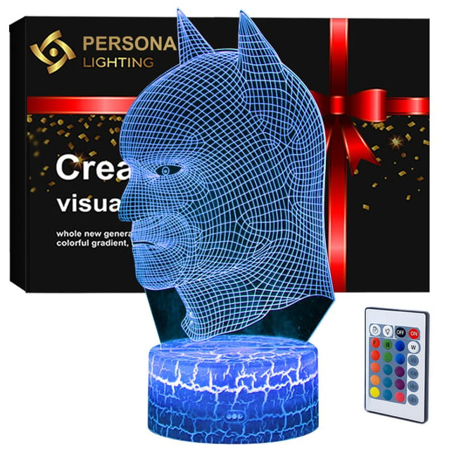 Lampka nocna LED 3D Batman – pilot, 16 kolorów, USB – zdjęcie produktu