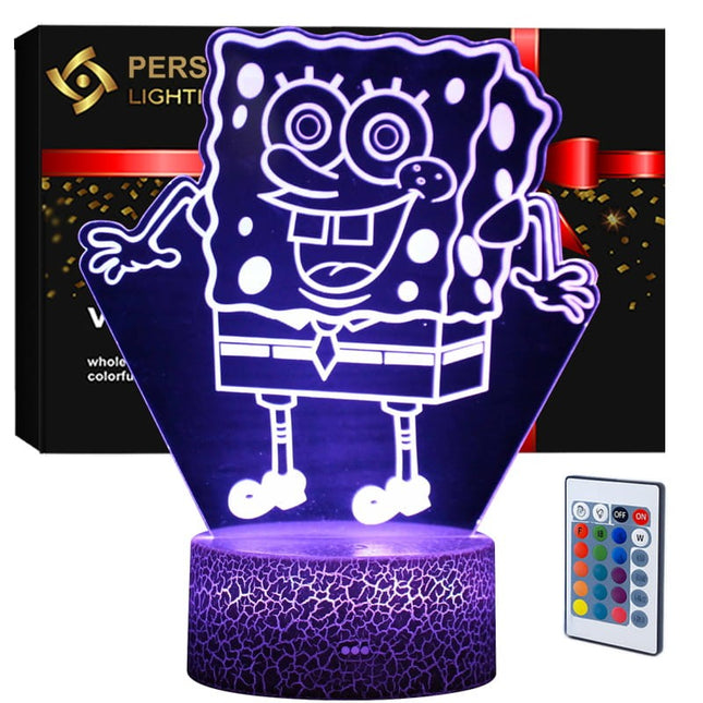 Lampka nocna LED 3D SpongeBob – pilot, 16 kolorów, USB – zdjęcie produktu