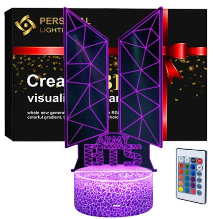 Lampka nocna LED 3D BTS – pilot, 16 kolorów, USB – zdjęcie produktu