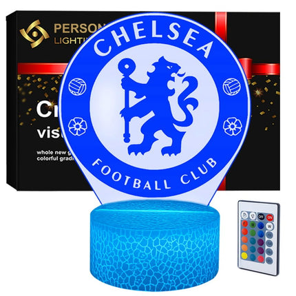 Lampka nocna LED 3D Chelsea FC – pilot, 16 kolorów, USB – zdjęcie produktu