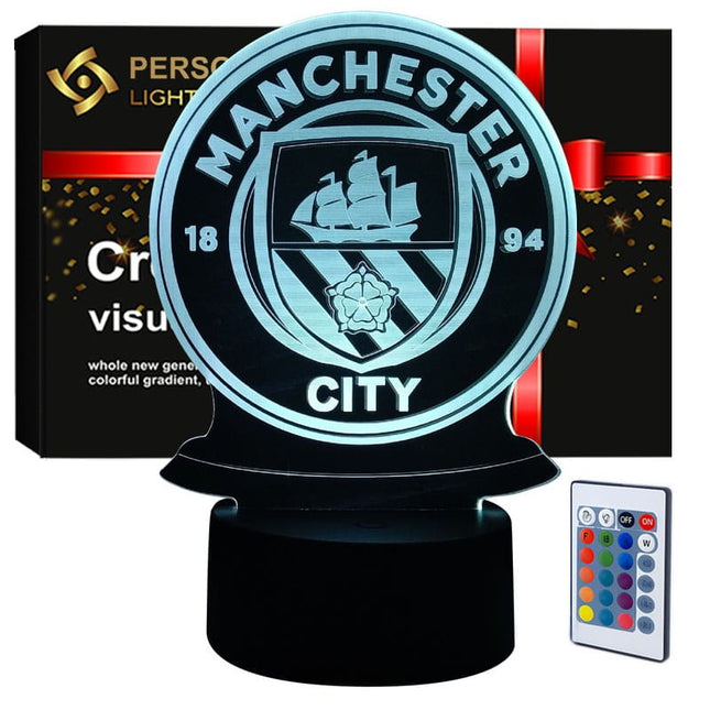 Lampka nocna LED 3D Manchester City – piłka – pilot, 16 kolorów, USB – zdjęcie produktu