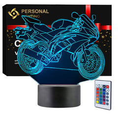 Lampka nocna LED 3D Motocykl cross – pilot, 16 kolorów, USB – zdjęcie produktu
