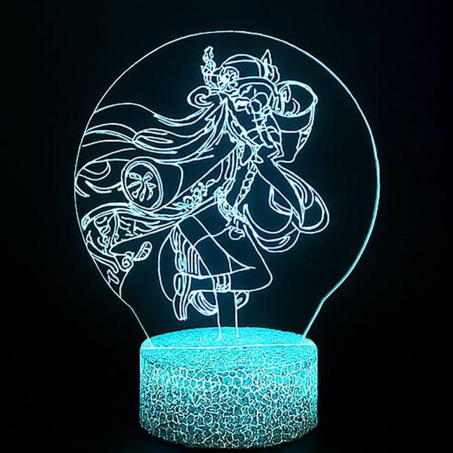 Lampka nocna LED 3D Genshin Impact – pilot, 16 kolorów, USB – ujęcie produktu 2