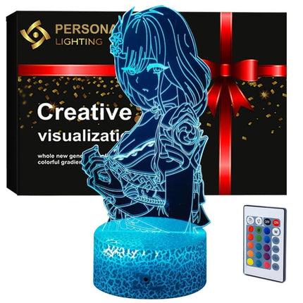 Lampka nocna LED 3D Genshin Impact – Raiden – pilot, 16 kolorów, USB – zdjęcie produktu