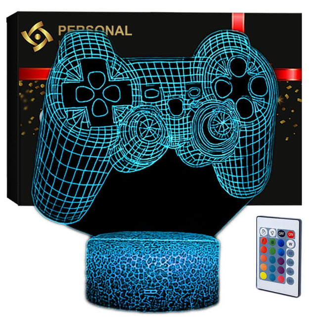 Lampka nocna LED 3D Gamepad – pilot, 16 kolorów, USB – zdjęcie produktu