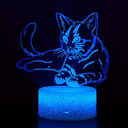 Lampka nocna LED 3D Kotek – pilot, 16 kolorów, USB – ujęcie produktu 3
