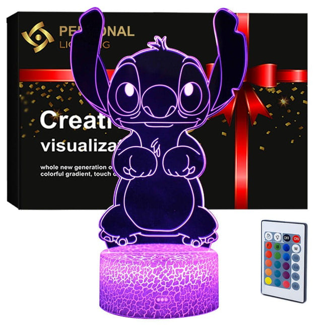 Lampka nocna LED 3D Lilo i Stitch – pilot, 16 kolorów, USB – zdjęcie produktu