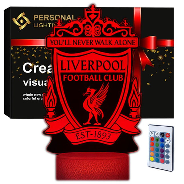 Lampka nocna LED 3D Liverpool FC – pilot, 16 kolorów, USB – zdjęcie produktu