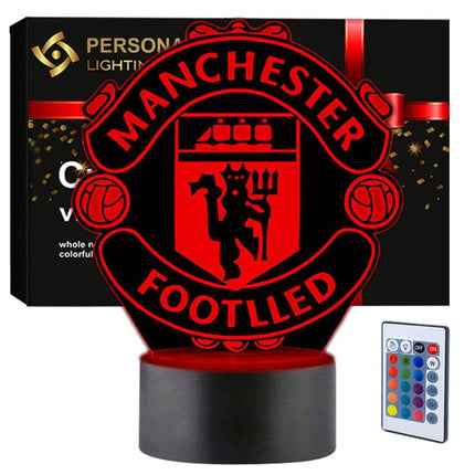Lampka nocna LED 3D Manchester United – piłka – pilot, 16 kolorów, USB – zdjęcie produktu