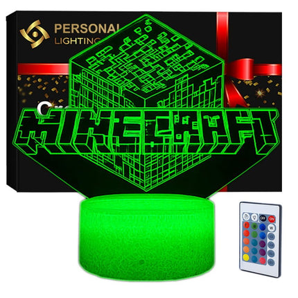 Lampka nocna LED 3D Minecraft – pilot, 16 kolorów, USB – zdjęcie produktu