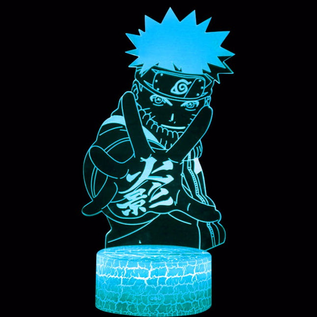 Lampka nocna LED 3D Naruto – pilot, 16 kolorów, USB – ujęcie produktu 2